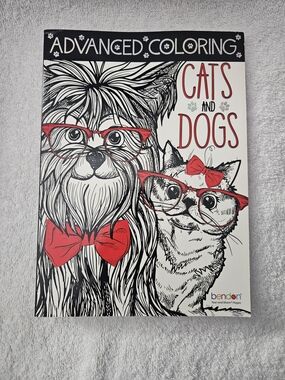 Bendon Advanced Coloring Book Cats and Dogs 40 Images Adult Stress Relief NEW